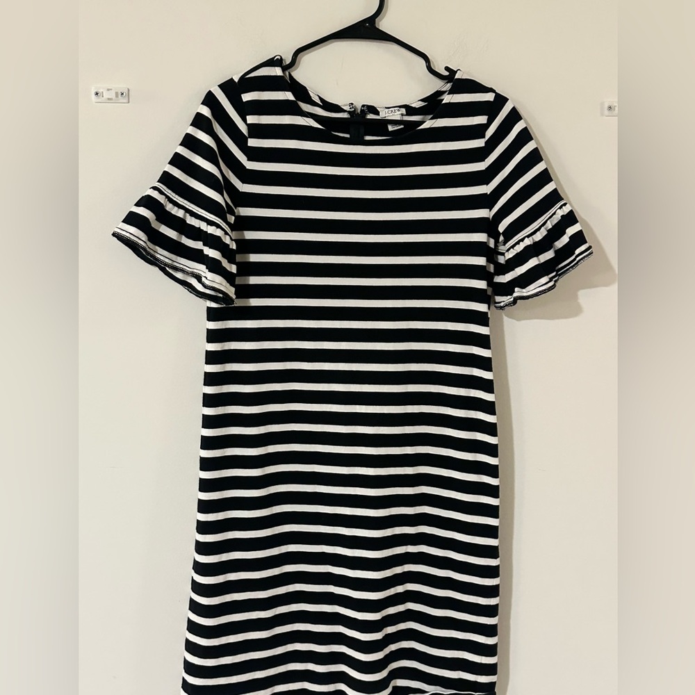 J Crew Women’s Black/White Striped Dress Mini Size S